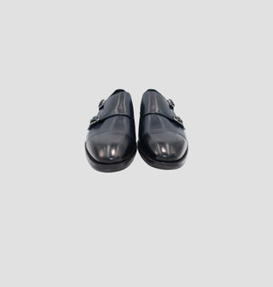 D'S Damat Black Double Monk Formal Shoes - 2HF092000244D