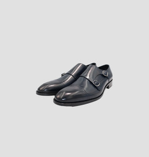 D'S Damat Black Double Monk Formal Shoes - 2HF092000244D