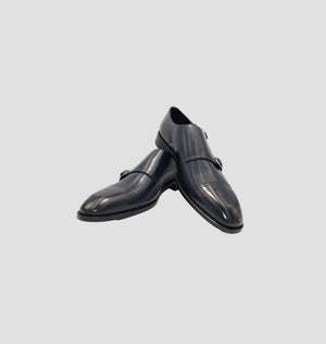 D'S Damat Black Double Monk Formal Shoes - 2HF092000244D