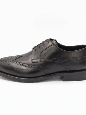 D'S Damat Men's Genuine Leather Full Brogue Wingtip Derby Shoes