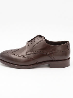 D'S Damat Men's Genuine Leather Full Brogue Wingtip Derby Shoes