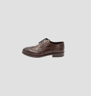 D'S Damat Men's Genuine Leather Full Brogue Wingtip Derby Shoes