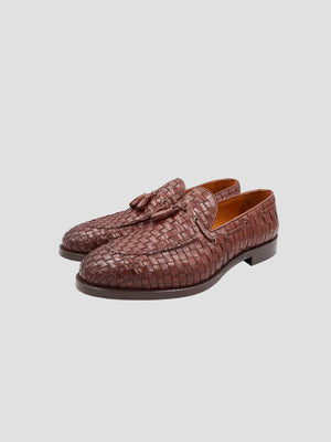 D'S Damat Men's Woven Leather Tassel Loafers Slip-On Dress Shoes