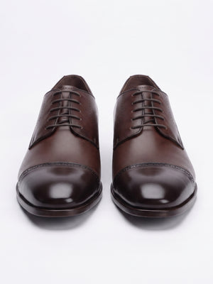 D'S Damat Men's Genuine Leather Quarter Brogue Cap Toe Derby Shoes