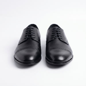 D'S Damat Men's Genuine Leather Quarter Brogue Cap Toe Derby Shoes