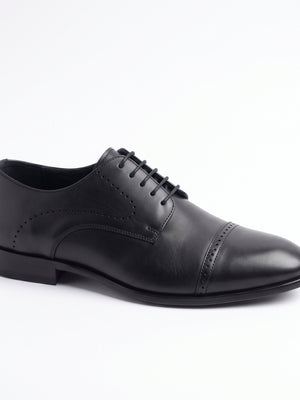 D'S Damat Men's Genuine Leather Quarter Brogue Cap Toe Derby Shoes