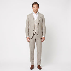 D'S Damat Men's Slim Fit Suit with Vest Viscose Blend