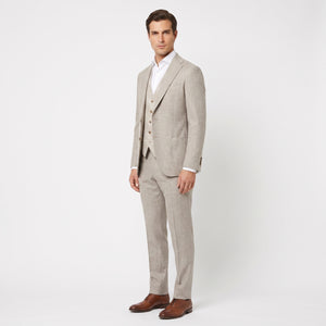 D'S Damat Men's Slim Fit Suit with Vest Viscose Blend