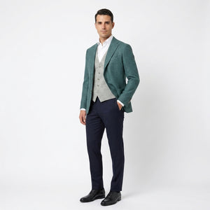 D'S Damat Men's Slim Fit Suit with Vest Stretch Blend
