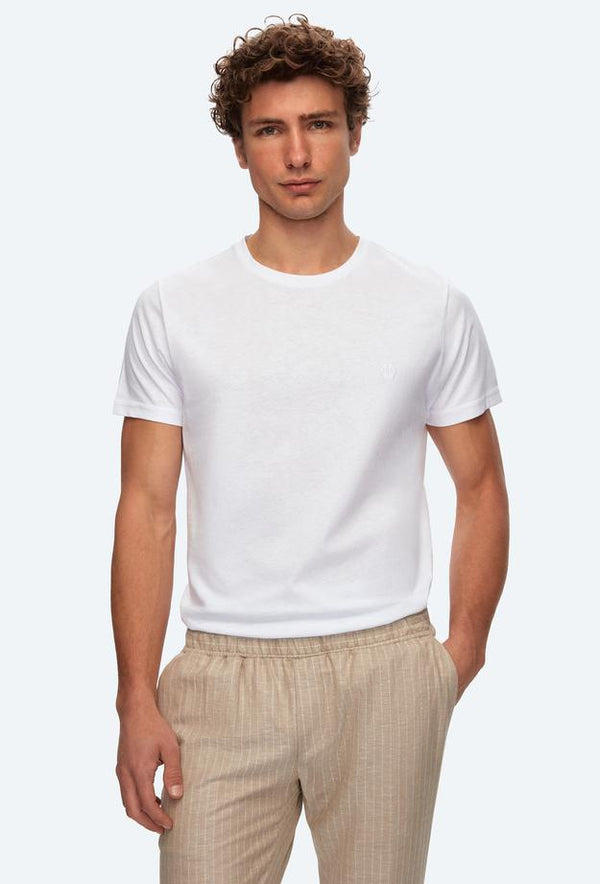 Ds Damat Slim Fit Beige Striped Jogger Trousers-D'S DAMAT ONLINE