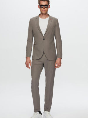 Twn Slim Fit Grey Plain Suit-D'S DAMAT ONLINE