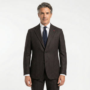 D’S DAMAT Regular Fit Pinstripe Men’s Suit -5HF05KV32588M