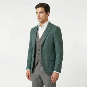 DS Damat Slim Fit Green 3 Pc Suit