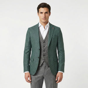 DS Damat Slim Fit Green 3 Pc Suit