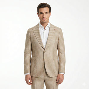D’S DAMAT Men’s Regular Fit Pinstripe Suit-4HC05KV15565M