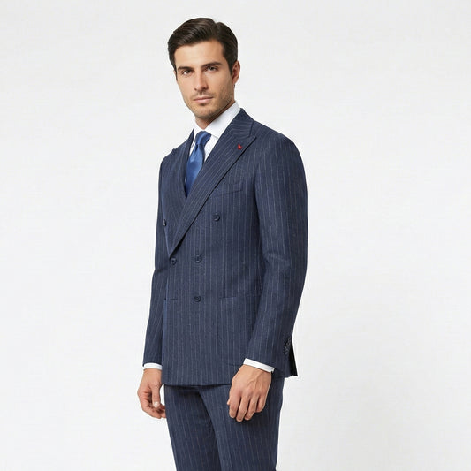 D’S DAMAT Men’s Regular Fit Double-Breasted Pinstripe Suit -4HC05TL11588M