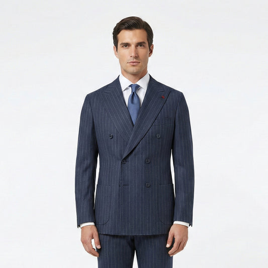 D’S DAMAT Men’s Regular Fit Double-Breasted Pinstripe Suit -4HC05TL11588M