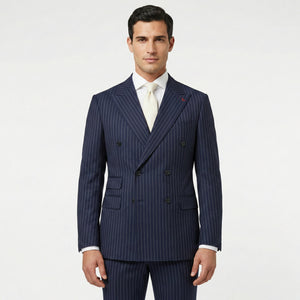 D’S DAMAT Men’s Slim Fit Double-Breasted Pinstripe Suit -4HF05KV09588M