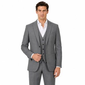 TWN Men's Slim Fit Suit with Vest Stretch Blend Formal Suit