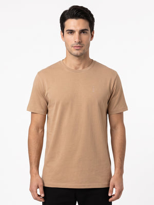 TWN Men's Slim Fit Embossed Print Cotton Stretch T-Shirt with RPT