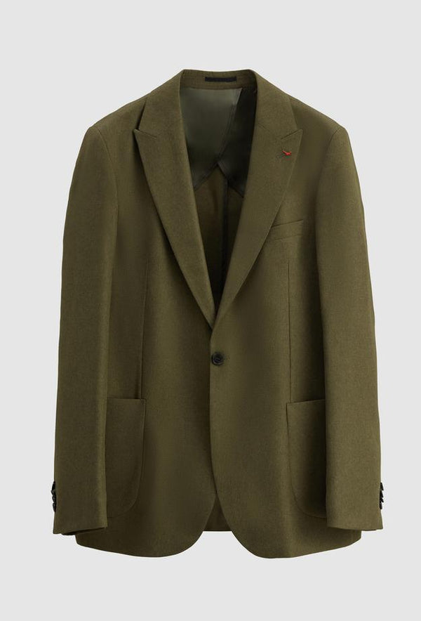 Twn Slim Fit Green Dobby Fabric Jacket-D'S DAMAT ONLINE