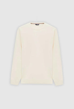 Ds Damat Regular Fit Off White Plain Knitted Wool Knitwear Sweater