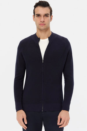 TWN Men's Slim Fit Viscose Blend Plain Knit Cardigan