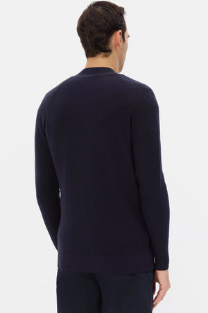 TWN Men's Slim Fit Viscose Blend Plain Knit Cardigan