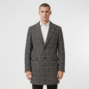 D'S Damat Men's Slim Fit Wool Blend Formal Overcoat