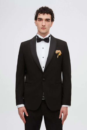 TWN Men's Slim Fit Tuxedo Suit with Polyester Viscose Blend