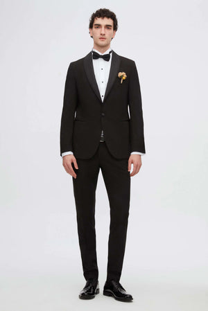 TWN Men's Slim Fit Tuxedo Suit with Polyester Viscose Blend