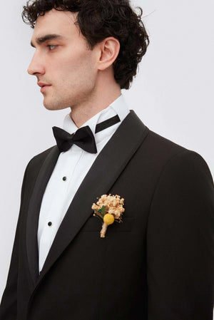 TWN Men's Slim Fit Tuxedo Suit with Polyester Viscose Blend