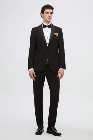 TWN Men's Slim Fit Tuxedo Suit with Polyester Viscose Blend