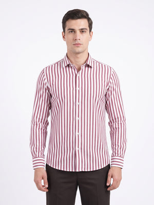 D'S Damat Men's Regular Fit Striped Cotton Blend Formal Shirt