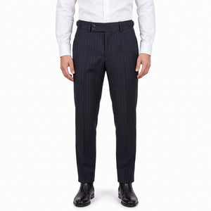 D'S Damat Men's Slim Fit Striped Polyester Viscose Formal Trousers