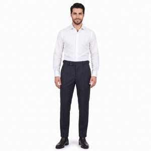 D'S Damat Men's Slim Fit Striped Polyester Viscose Formal Trousers