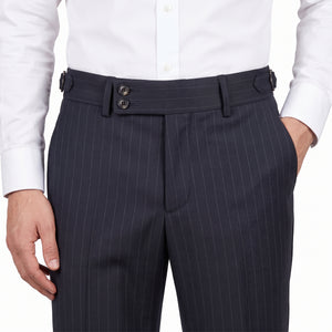 D'S Damat Men's Slim Fit Striped Polyester Viscose Formal Trousers