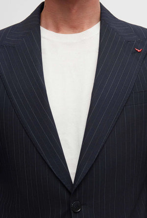 D'S Damat Slim Fit Navy Blue Dobby Stretch Blend Suit Premium Men's Formal Suit - 3HF05KV01511M