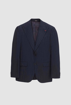 D'S Damat Slim Fit Navy Blue Dobby Stretch Blend Suit Premium Men's Formal Suit - 3HF05KV01511M