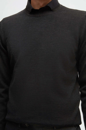 D'S Damat Men's Regular Fit Wool Blend Plain Knit Sweater