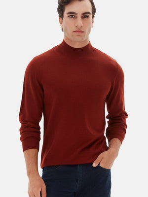 D'S Damat Men's Regular Fit Wool Blend Half Turtleneck Sweater