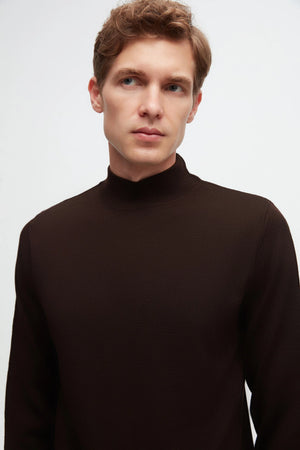 D'S Damat Men's Regular Fit Wool Blend Half Turtleneck Sweater