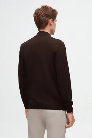 D'S Damat Men's Regular Fit Wool Blend Half Turtleneck Sweater