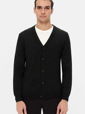 D'S Damat Men's Regular Fit Wool Blend Everyday Cardigan