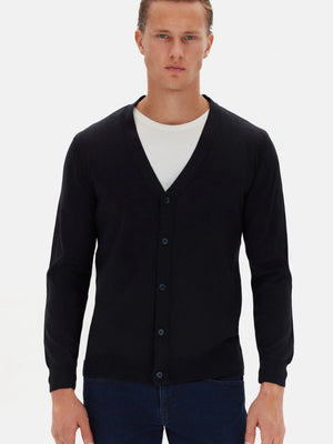 D'S Damat Men's Regular Fit Wool Blend Everyday Cardigan
