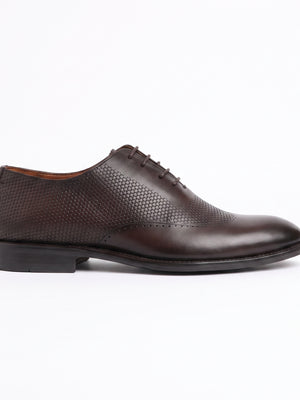 D'S Damat Men's Textured Leather Oxford Dress Shoes Micro Pattern