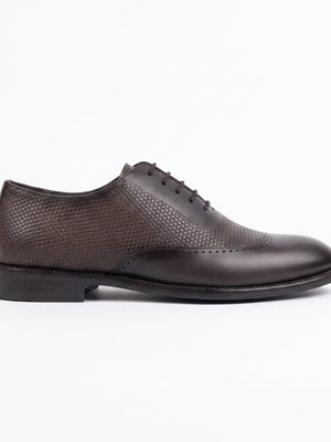 D'S Damat Men's Textured Leather Oxford Dress Shoes Micro Pattern