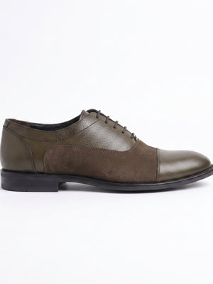 D'S Damat Men's Mixed Leather Suede Cap Toe Oxford Shoes