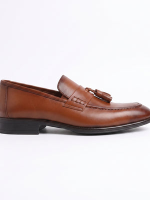 D'S Damat Men's Genuine Leather Tassel Loafers with Saddle Strap