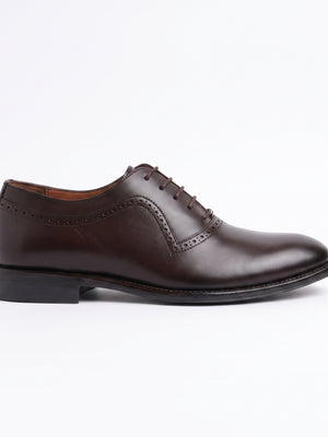 D'S Damat Men's Genuine Leather Plain-Toe Oxford Dress Shoes with Brogue Detail